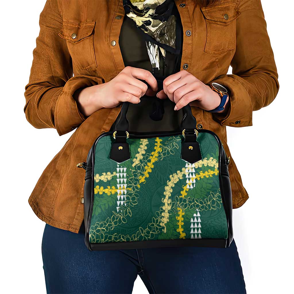 Hawaii Aloha Kakau Shoulder Handbag Green Puakenikeni and Maile Lei Twist LT7 - Polynesian Pride