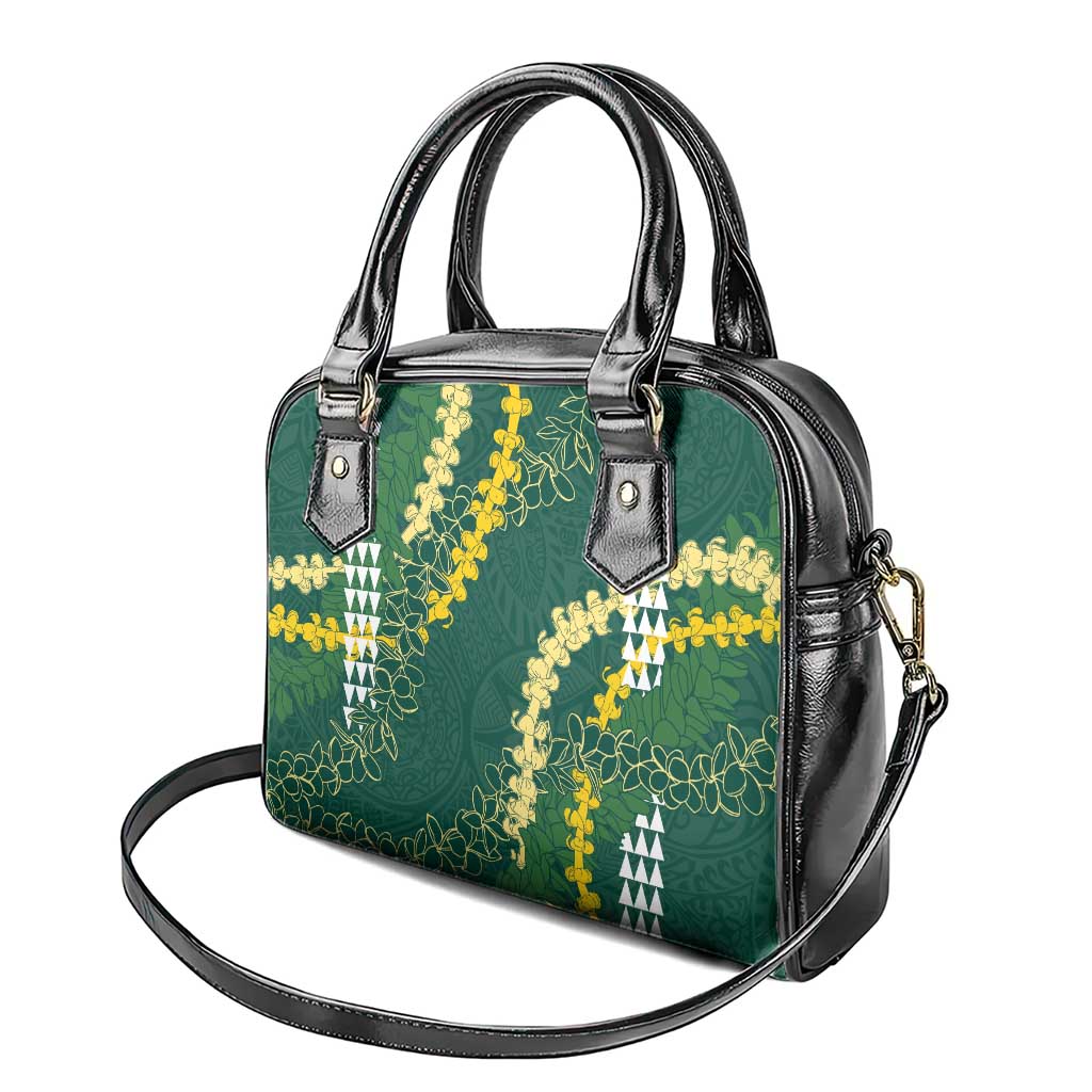 Hawaii Aloha Kakau Shoulder Handbag Green Puakenikeni and Maile Lei Twist LT7 - Polynesian Pride
