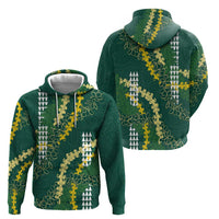 Hawaii Aloha Kakau Zip Hoodie Green Puakenikeni and Maile Lei Twist LT7 - Polynesian Pride