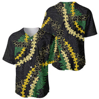 Hawaii Puakenikeni - Maile Lei Baseball Jersey Obsidian Black