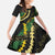 Hawaii Puakenikeni - Maile Lei Family Matching Off The Shoulder Long Sleeve Dress and Hawaiian Shirt Obsidian Black