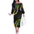 Hawaii Puakenikeni - Maile Lei Family Matching Off The Shoulder Long Sleeve Dress and Hawaiian Shirt Obsidian Black