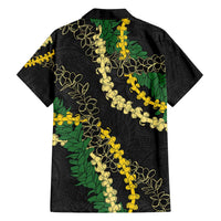 Hawaii Puakenikeni - Maile Lei Family Matching Tank Maxi Dress and Hawaiian Shirt Obsidian Black