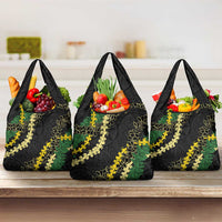 Hawaii Puakenikeni - Maile Lei Grocery Bag Obsidian Black
