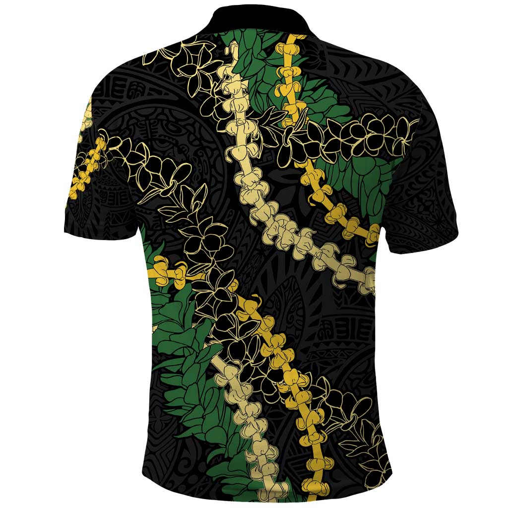 Hawaii Puakenikeni - Maile Lei Polo Shirt Obsidian Black