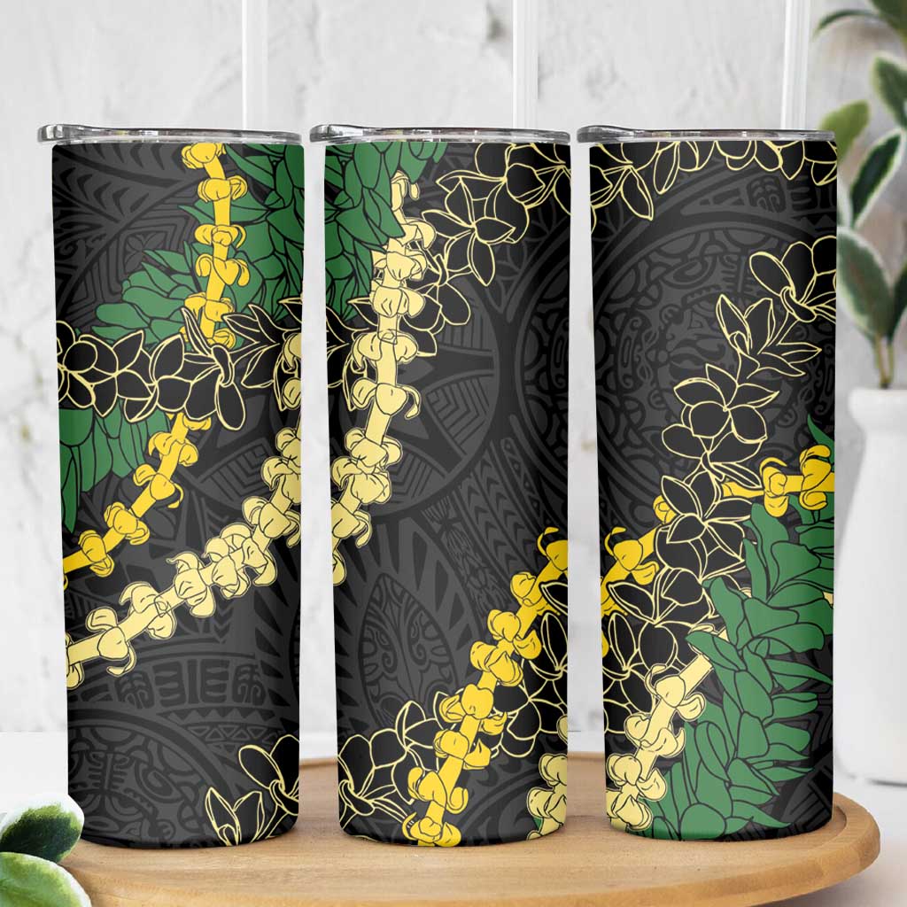 Hawaii Puakenikeni - Maile Lei Skinny Tumbler Obsidian Black