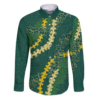 Hawaii Puakenikeni - Maile Lei Family Matching Short Sleeve Bodycon Dress and Hawaiian Shirt Sage Green