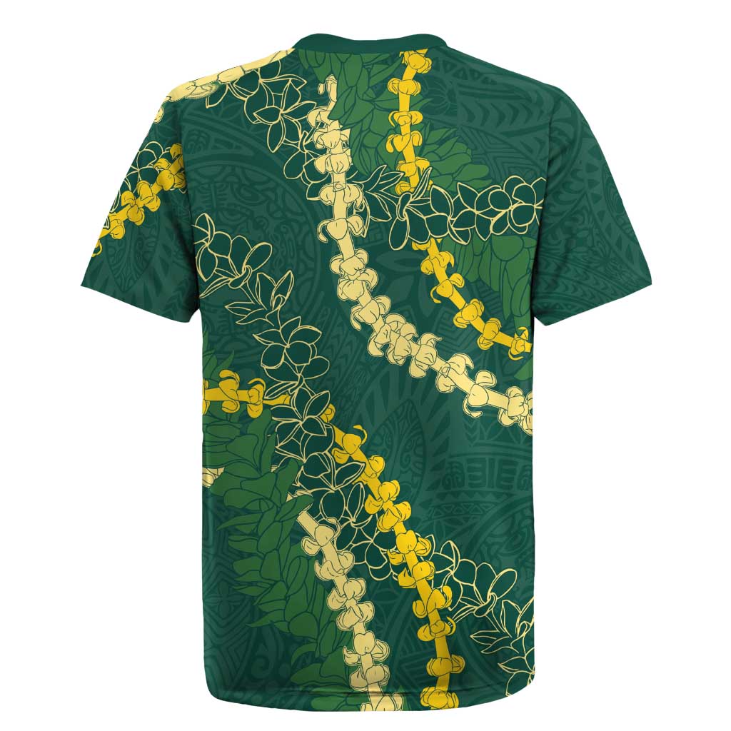 Hawaii Puakenikeni - Maile Lei Rugby Jersey Sage Green LT7 - Polynesian Pride