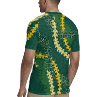 Hawaii Puakenikeni - Maile Lei Rugby Jersey Sage Green LT7 - Polynesian Pride