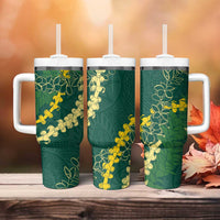Hawaii Puakenikeni - Maile Lei Tumbler With Handle Sage Green