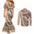 Samoa Siapo Classic Motif Couples Matching Mermaid Dress and Long Sleeve Button Shirt Manuia le tuto’atasi o Samoa Independence