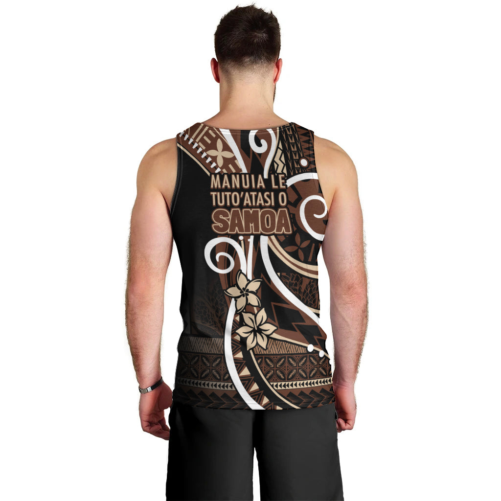 Samoa Siapo Classic Motif Men Tank Top Manuia le tuto’atasi o Samoa Independence Black Style