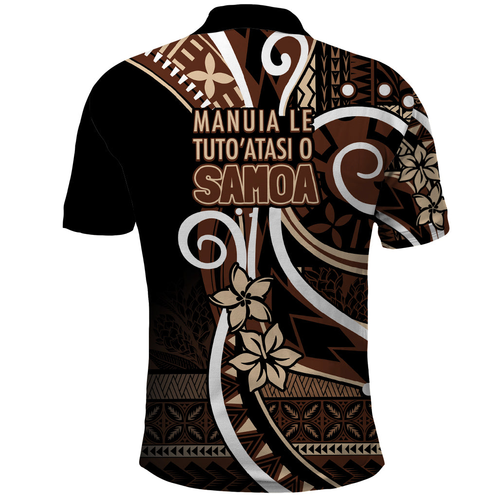 Samoa Siapo Classic Motif Polo Shirt Manuia le tuto’atasi o Samoa Independence Black Style