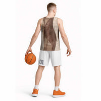 Polynesian Tribal Pattern Patchwork Picturesque Basketball Jersey Mocha LT7 - Polynesian Pride