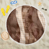 Polynesian Tribal Pattern Patchwork Picturesque Beach Blanket Mocha LT7 One Size 150cm Mocha - Polynesian Pride