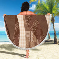 Polynesian Tribal Pattern Patchwork Picturesque Beach Blanket Mocha LT7 - Polynesian Pride