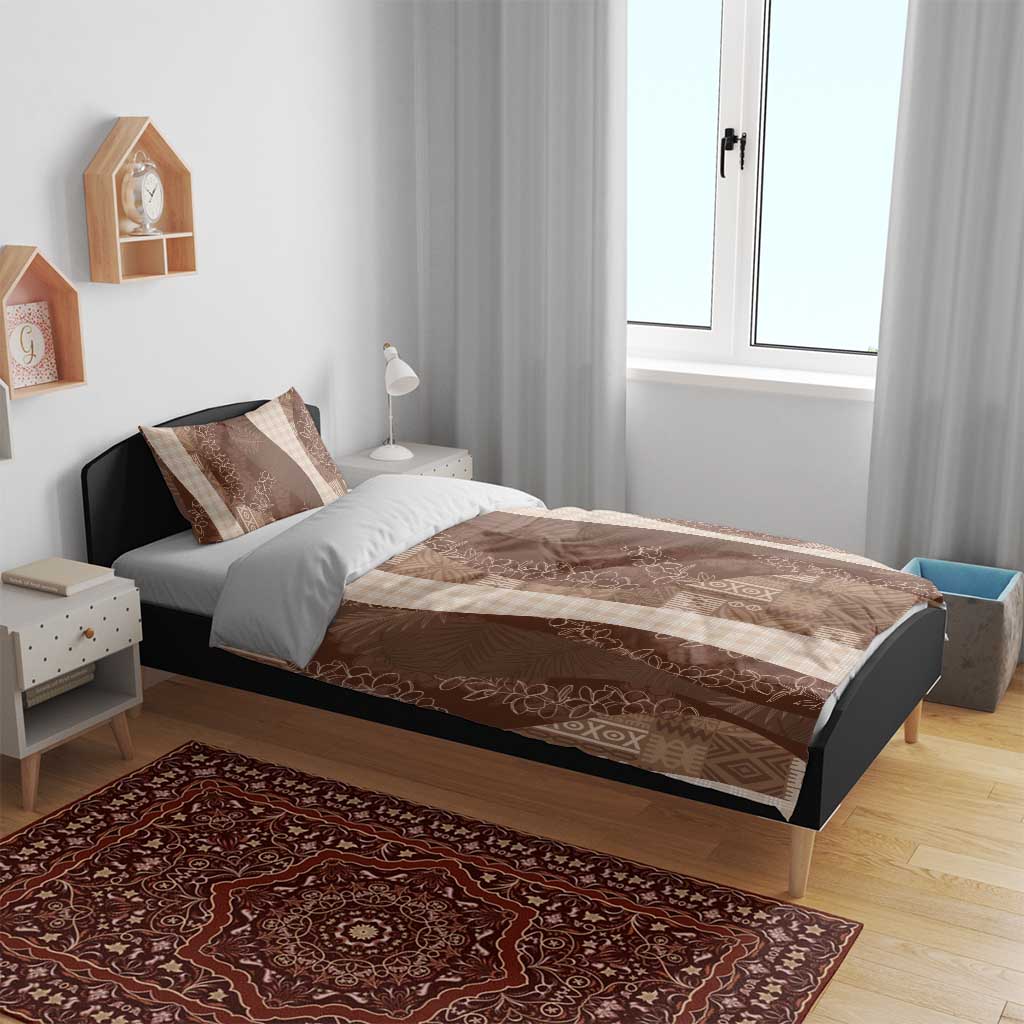 Polynesian Tribal Pattern Patchwork Picturesque Bedding Set Mocha LT7 - Polynesian Pride