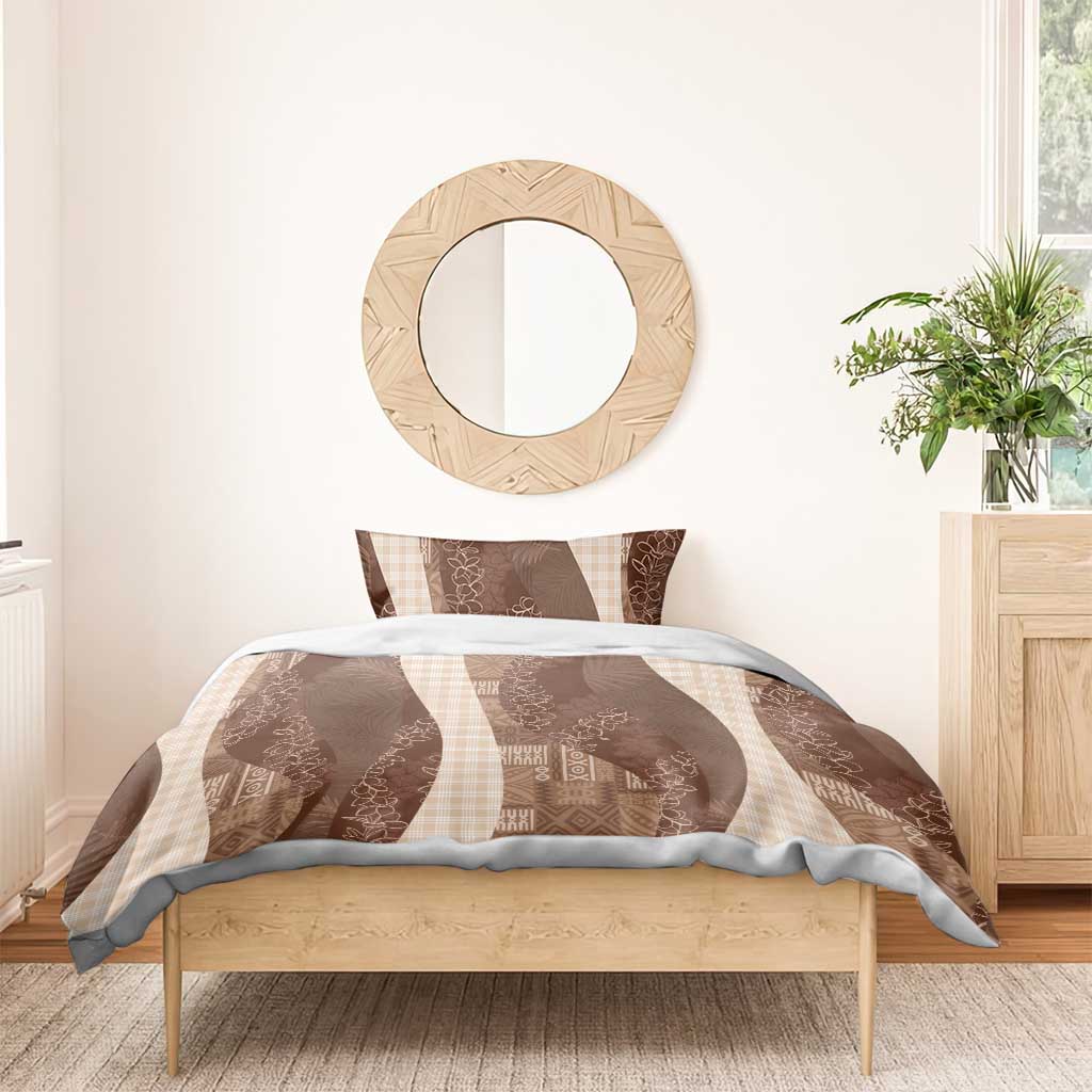 Polynesian Tribal Pattern Patchwork Picturesque Bedding Set Mocha LT7 - Polynesian Pride