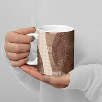 Polynesian Tribal Pattern Patchwork Picturesque Ceramic Mug Mocha LT7 - Polynesian Pride