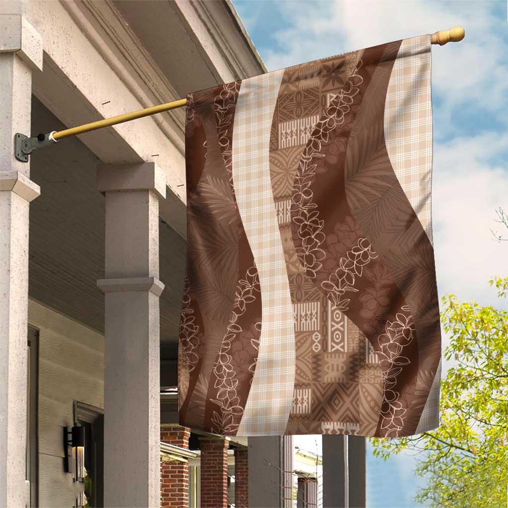 Polynesian Tribal Pattern Patchwork Picturesque Garden Flag Mocha LT7 House Flag Mocha - Polynesian Pride