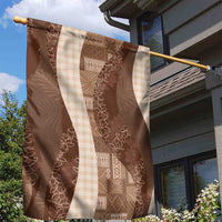 Polynesian Tribal Pattern Patchwork Picturesque Garden Flag Mocha LT7 - Polynesian Pride