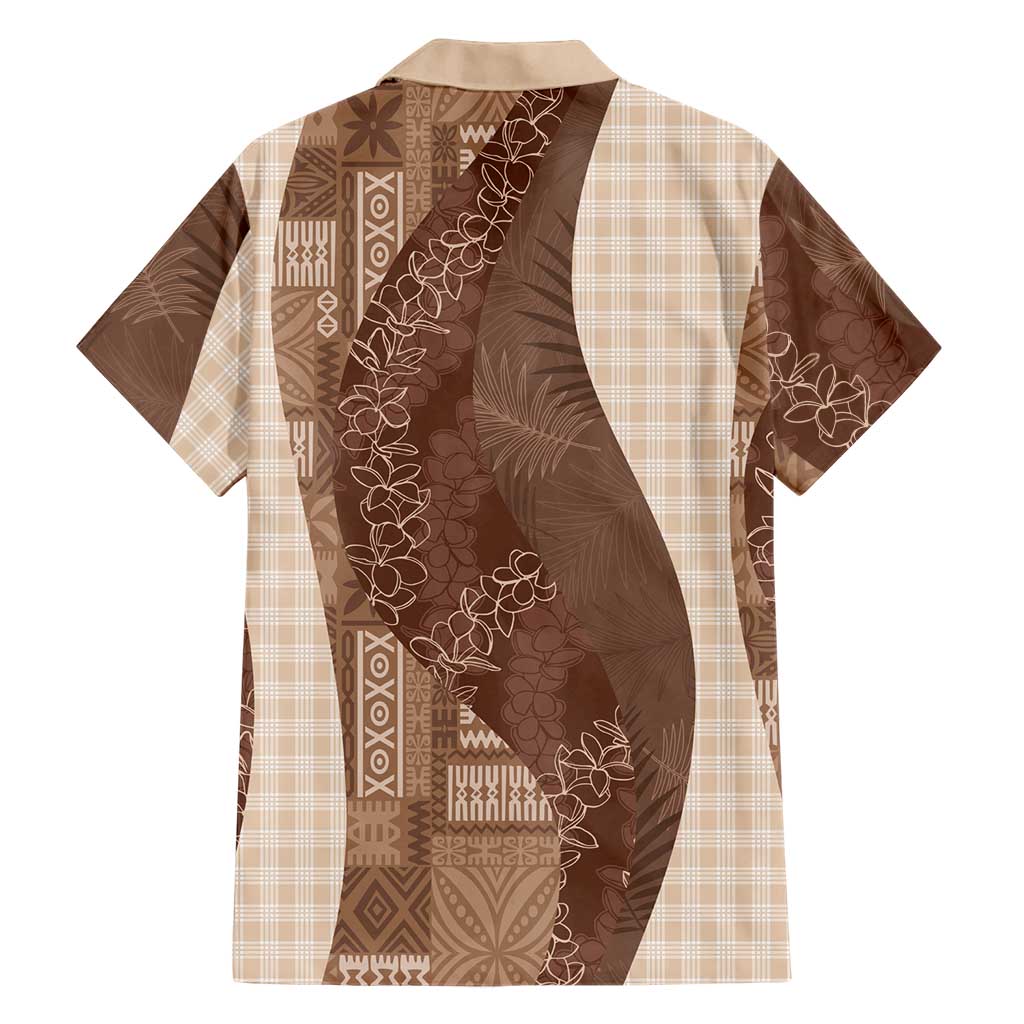 Polynesian Tribal Pattern Patchwork Picturesque Hawaiian Shirt Mocha LT7 - Polynesian Pride