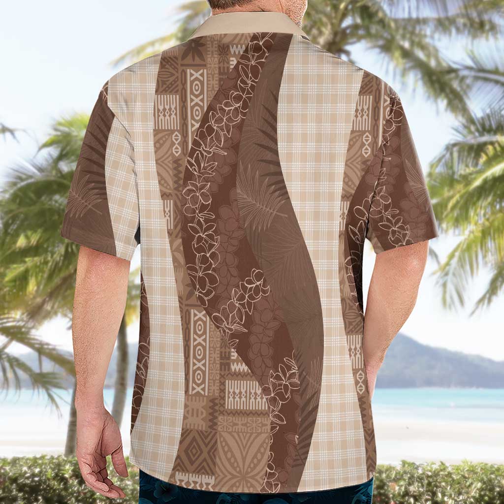 Polynesian Tribal Pattern Patchwork Picturesque Hawaiian Shirt Mocha LT7 - Polynesian Pride