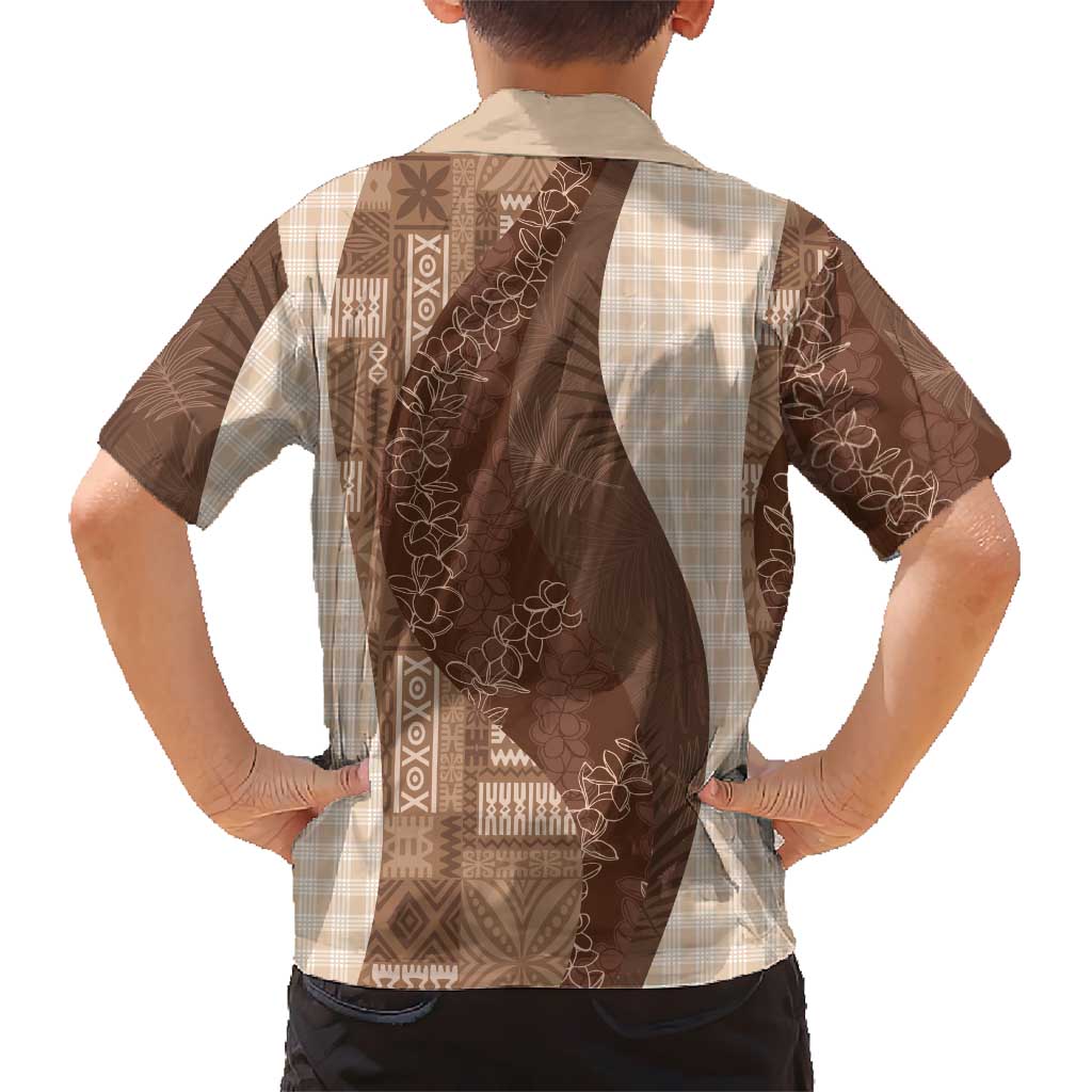 Polynesian Tribal Pattern Patchwork Picturesque Hawaiian Shirt Mocha LT7 - Polynesian Pride