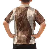 Polynesian Tribal Pattern Patchwork Picturesque Hawaiian Shirt Mocha LT7 - Polynesian Pride