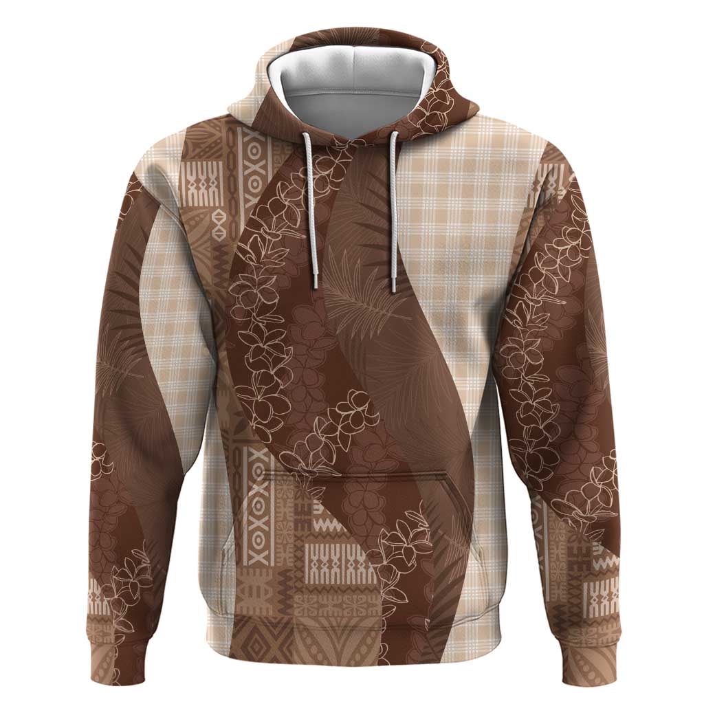 Polynesian Tribal Pattern Patchwork Picturesque Hoodie Mocha LT7 Pullover Hoodie Mocha - Polynesian Pride