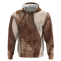 Polynesian Tribal Pattern Patchwork Picturesque Hoodie Mocha LT7 Pullover Hoodie Mocha - Polynesian Pride