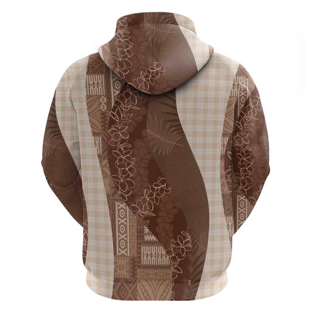 Polynesian Tribal Pattern Patchwork Picturesque Hoodie Mocha LT7 - Polynesian Pride