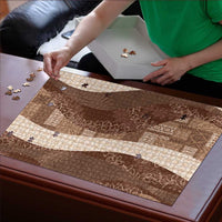Polynesian Tribal Pattern Patchwork Picturesque Puzzle Mocha LT7 - Polynesian Pride