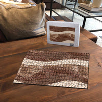 Polynesian Tribal Pattern Patchwork Picturesque Puzzle Mocha LT7 - Polynesian Pride