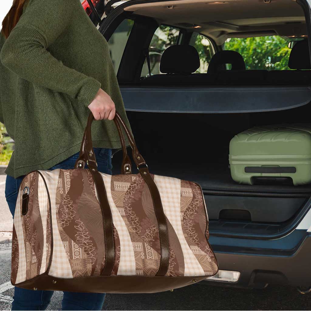 Polynesian Tribal Pattern Patchwork Picturesque Travel Bag Mocha LT7 - Polynesian Pride