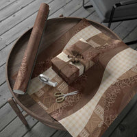 Polynesian Tribal Pattern Patchwork Picturesque Wrapping Paper Mocha LT7 - Polynesian Pride