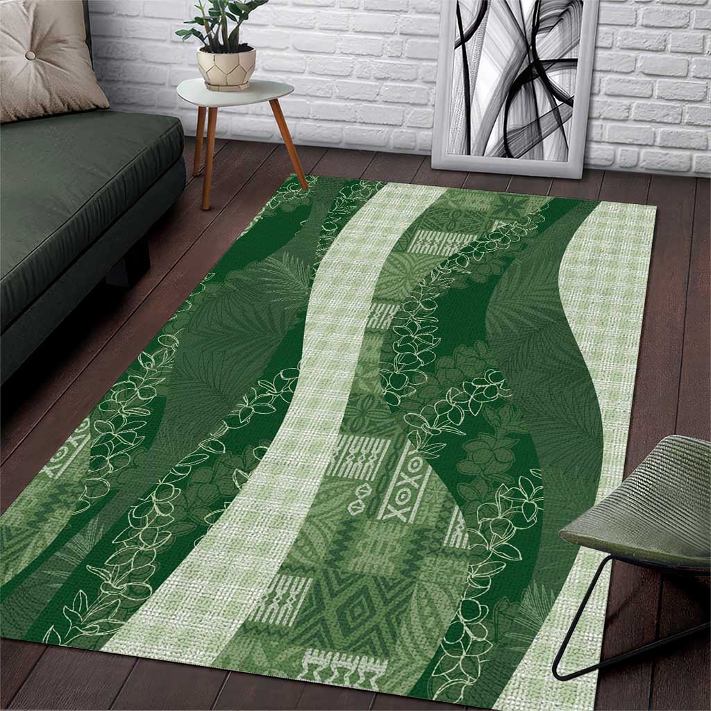 Polynesian Tribal Pattern Patchwork Picturesque Area Rug Sage Green LT7 Sage Green - Polynesian Pride