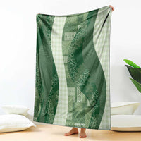 Polynesian Tribal Pattern Patchwork Picturesque Blanket Sage Green LT7 - Polynesian Pride