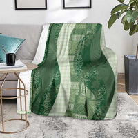 Polynesian Tribal Pattern Patchwork Picturesque Blanket Sage Green LT7 - Polynesian Pride