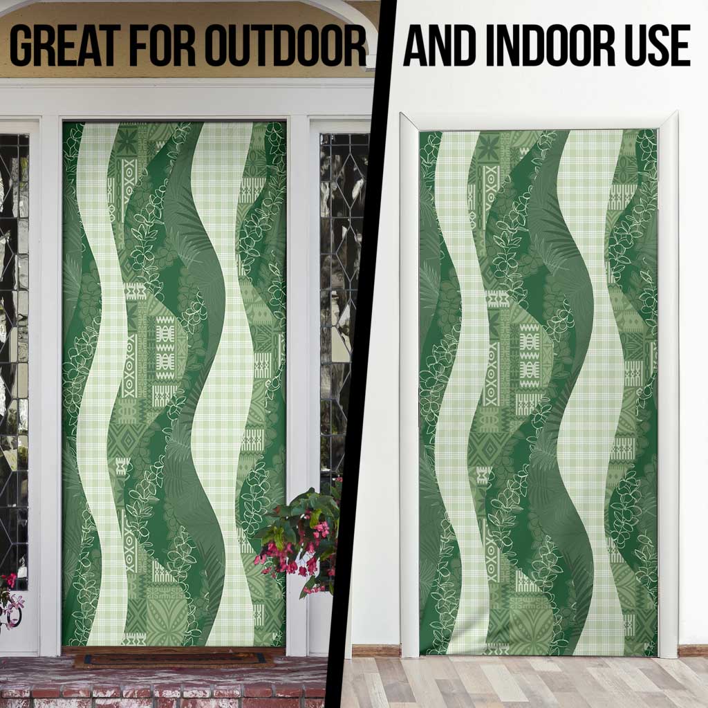 Polynesian Tribal Pattern Patchwork Picturesque Door Cover Sage Green LT7 - Polynesian Pride