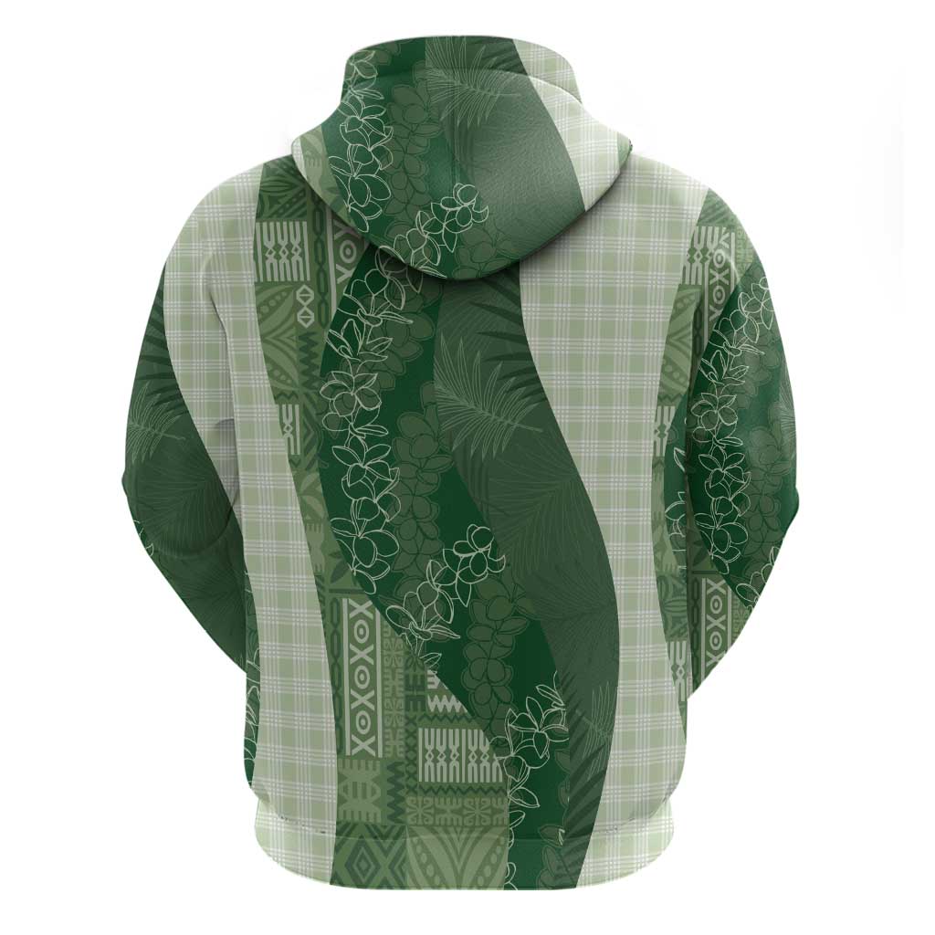 Polynesian Tribal Pattern Patchwork Picturesque Hoodie Sage Green LT7 - Polynesian Pride