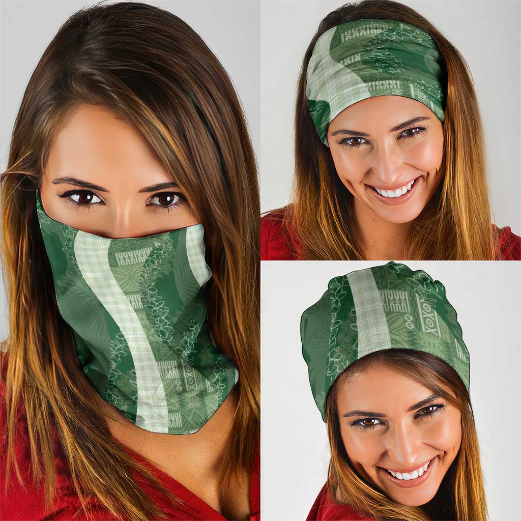Polynesian Tribal Pattern Patchwork Picturesque Neck Gaiter Sage Green LT7 - Polynesian Pride