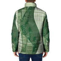 Polynesian Tribal Pattern Patchwork Picturesque Padded Jacket Sage Green LT7 - Polynesian Pride