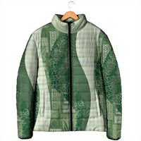 Polynesian Tribal Pattern Patchwork Picturesque Padded Jacket Sage Green LT7 - Polynesian Pride
