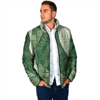 Polynesian Tribal Pattern Patchwork Picturesque Padded Jacket Sage Green LT7 - Polynesian Pride