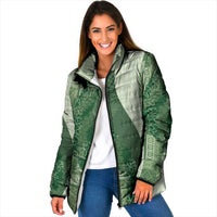 Polynesian Tribal Pattern Patchwork Picturesque Padded Jacket Sage Green LT7 Women Sage Green - Polynesian Pride
