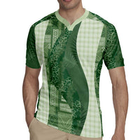 Polynesian Tribal Pattern Patchwork Picturesque Rugby Jersey Sage Green LT7 - Polynesian Pride