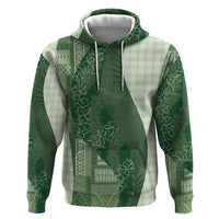 Polynesian Tribal Pattern Patchwork Picturesque Zip Hoodie Sage Green LT7 Pullover Hoodie Sage Green - Polynesian Pride