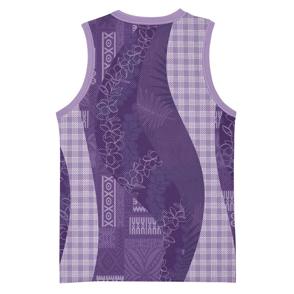 Polynesian Tribal Pattern Patchwork Picturesque Basketball Jersey Deep Violet LT7 - Polynesian Pride