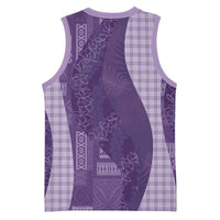 Polynesian Tribal Pattern Patchwork Picturesque Basketball Jersey Deep Violet LT7 - Polynesian Pride